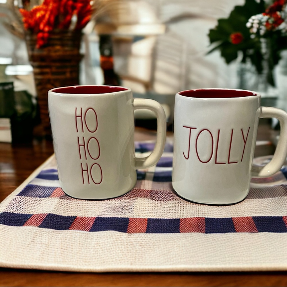 ⤵️🆕 Rae Dunn JOLLY | HO HO HO  Mugs